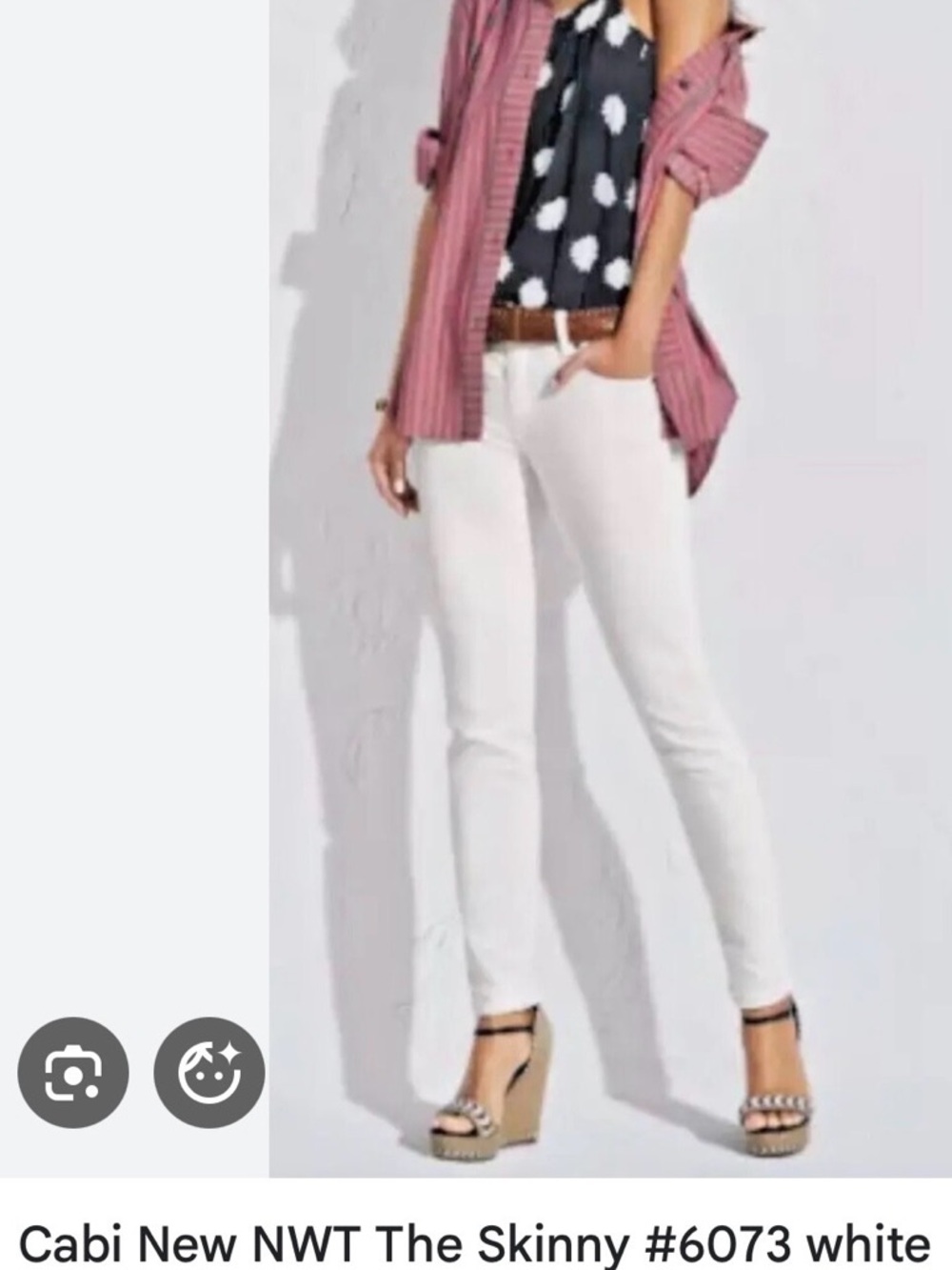 Cabi NWOT The Skinny #6073 brute white size 6